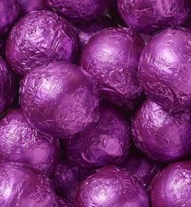 Purple Foil Solid Milk Chocolate Balls Ð 5 Lb. Bag(415-piece)